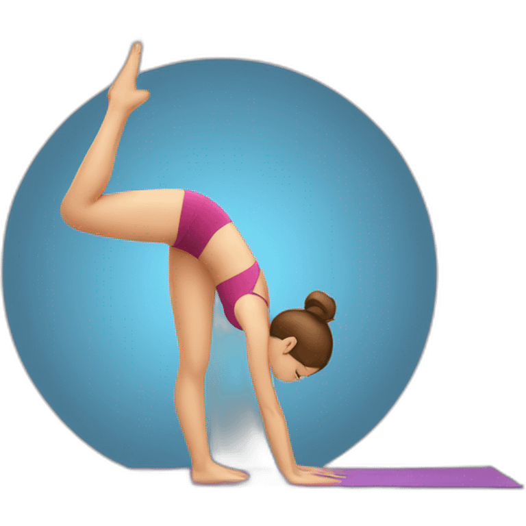 yoga girl with stretching  yoga belt  emoji