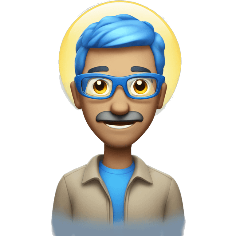 Australian dad with blue ring of light on top of his head emoji