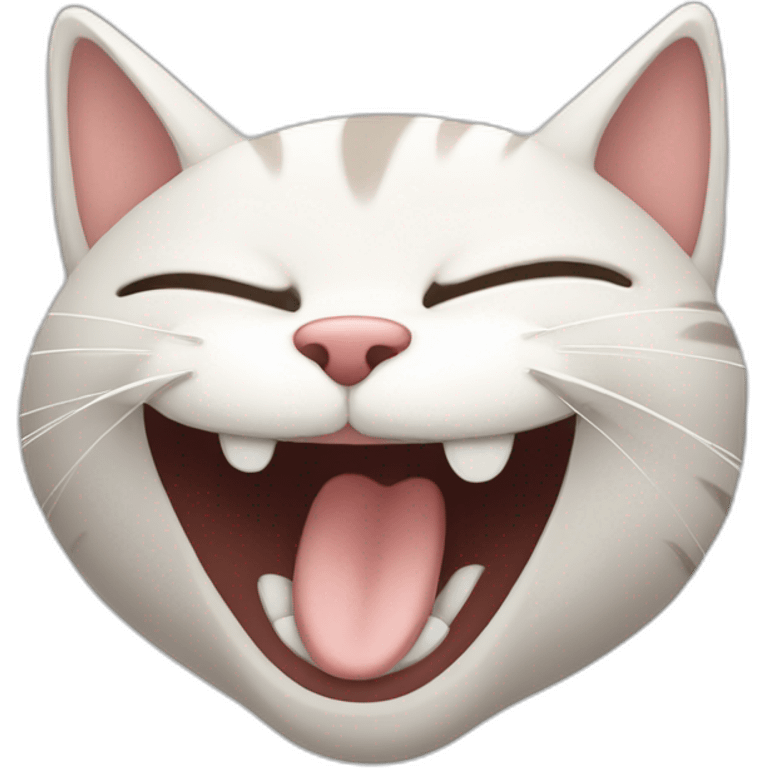 Cute cat laughing emoji