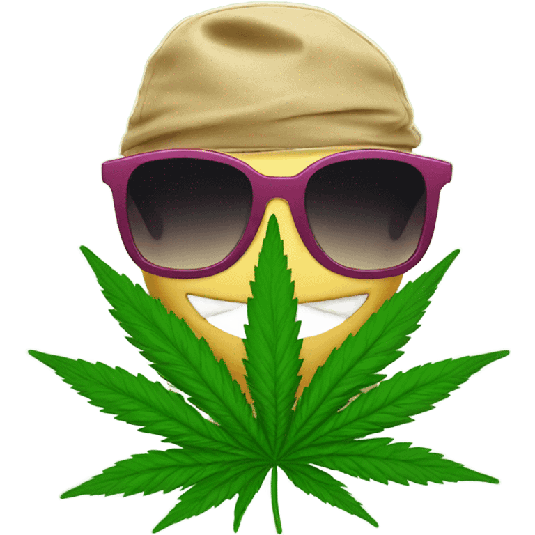 Cannabis growing with sunglasses emoji