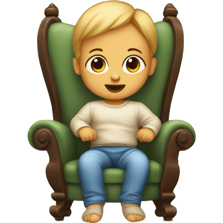 Baby sitting on a throne.  emoji