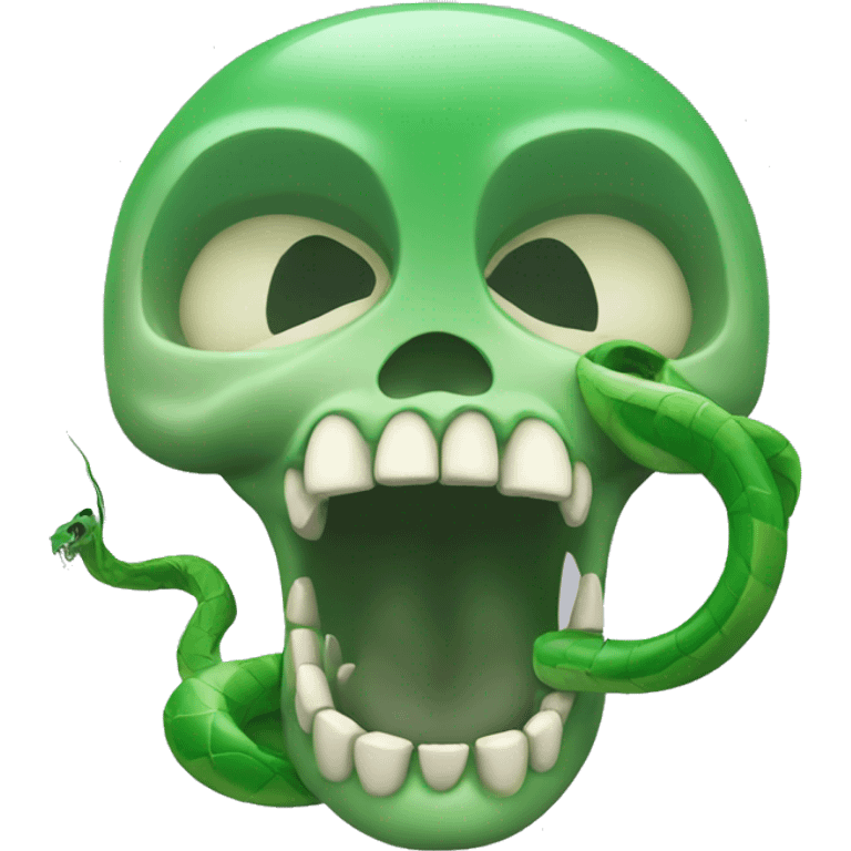 skull with open mouth green snake emoji