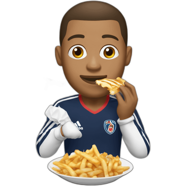 Mbappé qui mange une poutine  emoji