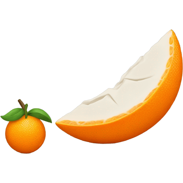 An orange fruit that is sleeping  emoji