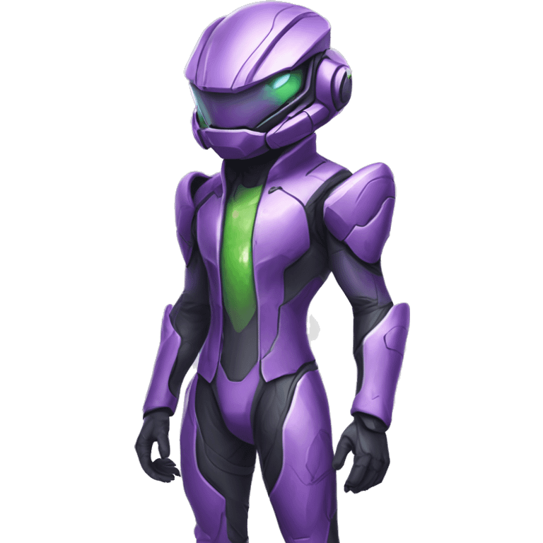 A Reptile-Raptor-Genesect-Mewtwo-Fakémon, with a futuristic visor-helmet, wearing a techwear-suit, Full Body emoji