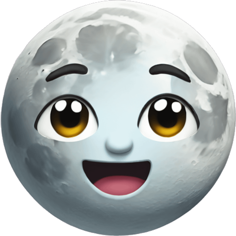 Moon with a cute face emoji