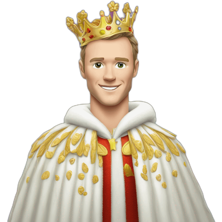 Jonathan Toews as a rainbow king with a royal robe on emoji