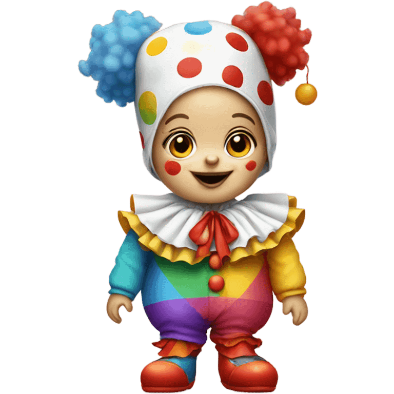 Baby in a clown suit emoji