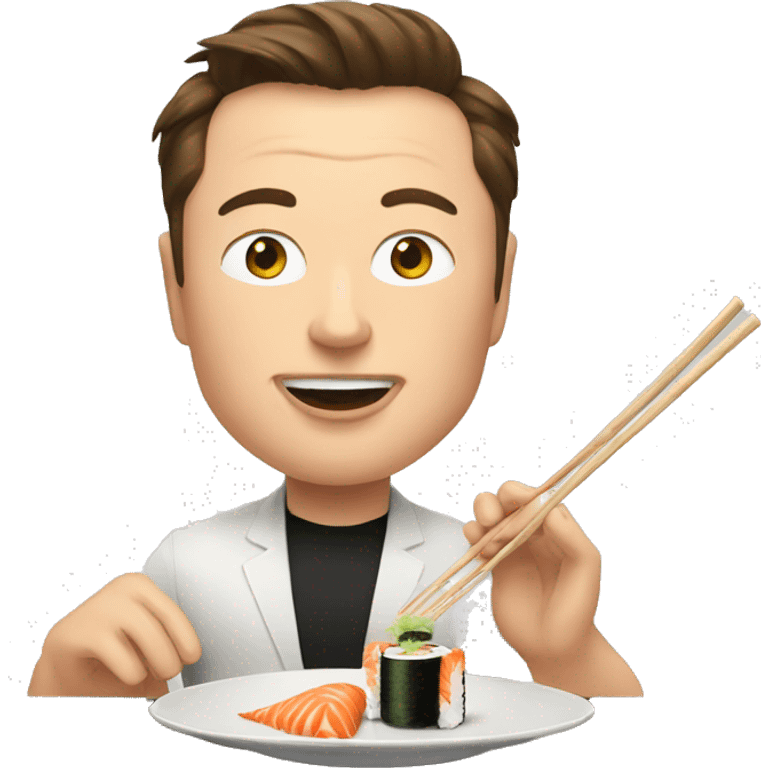 elon musk eating sushi emoji