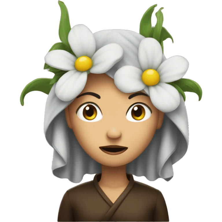 an evil woman flower emoji