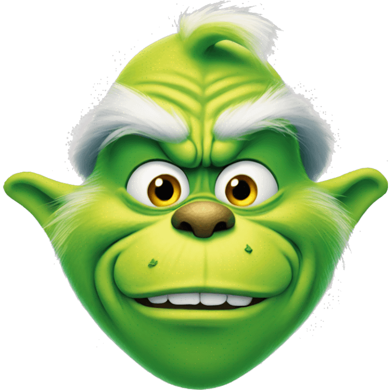 The grinch smiling creepily emoji