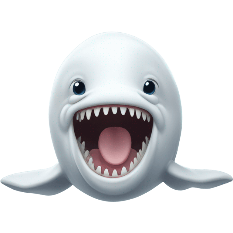 white whale , open mouth emoji