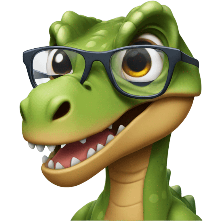 dinosaur with glasses emoji