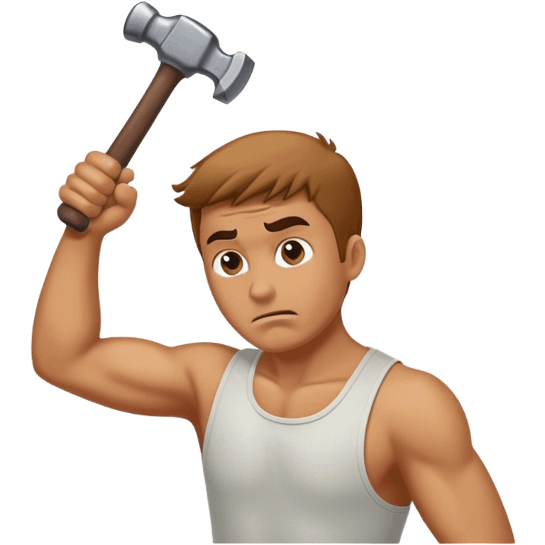 man hitting head with hammer emoji