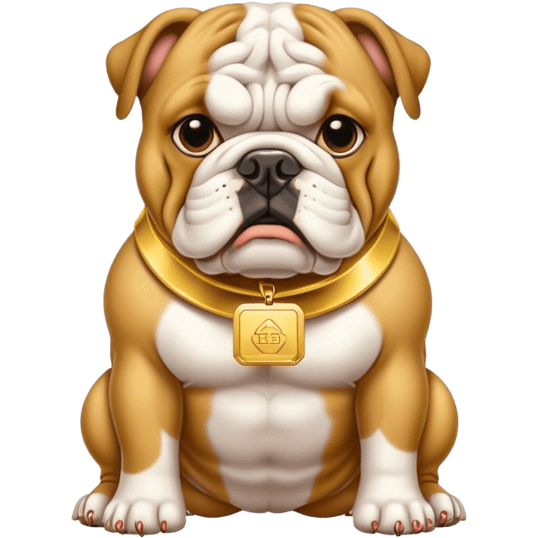 Bulldog with gold bars  emoji