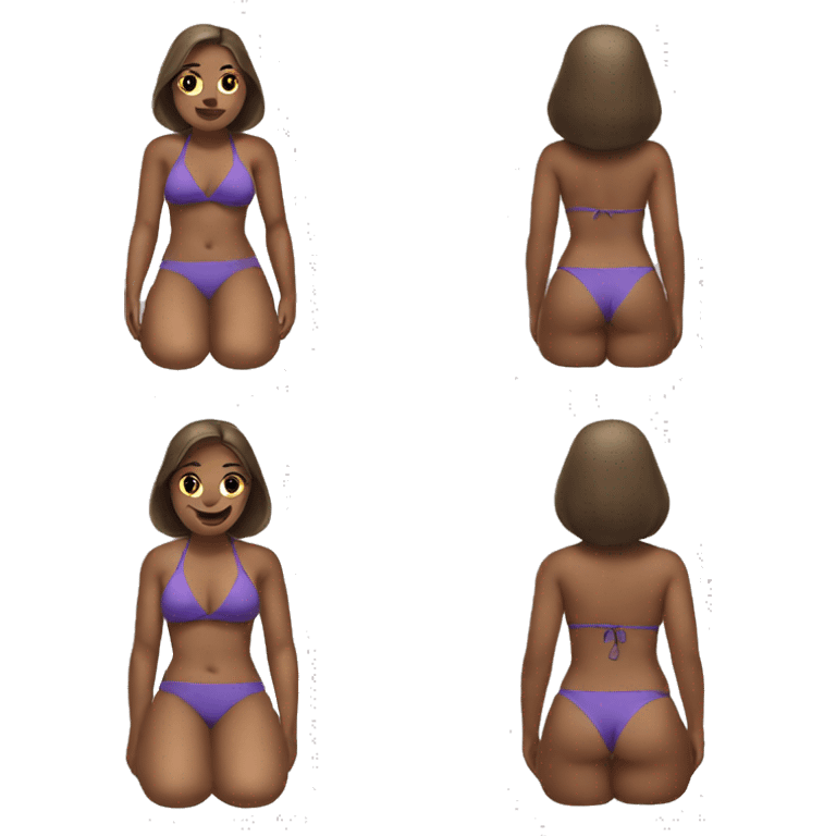 bikini girl sitting down emoji