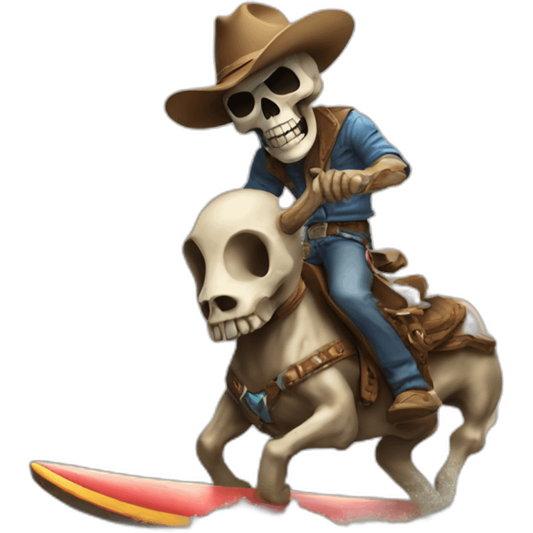 skull surfer cowboy emoji