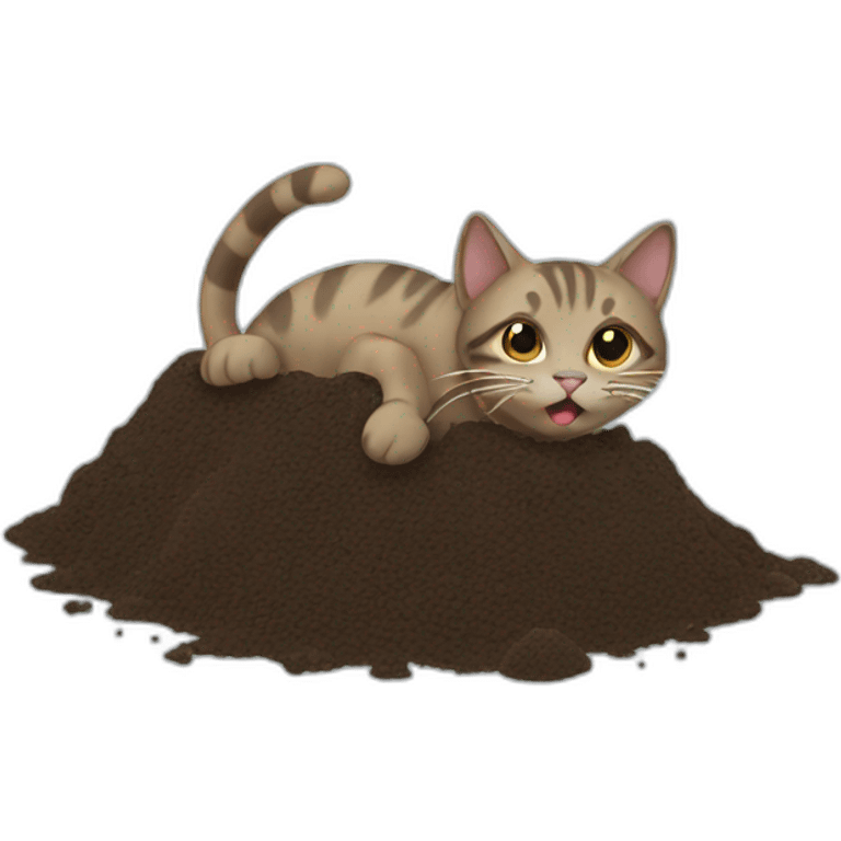 cat bury poop emoji