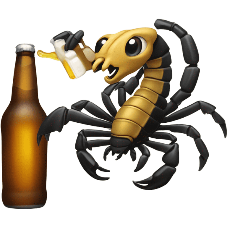 Scorpion drinking a beer emoji