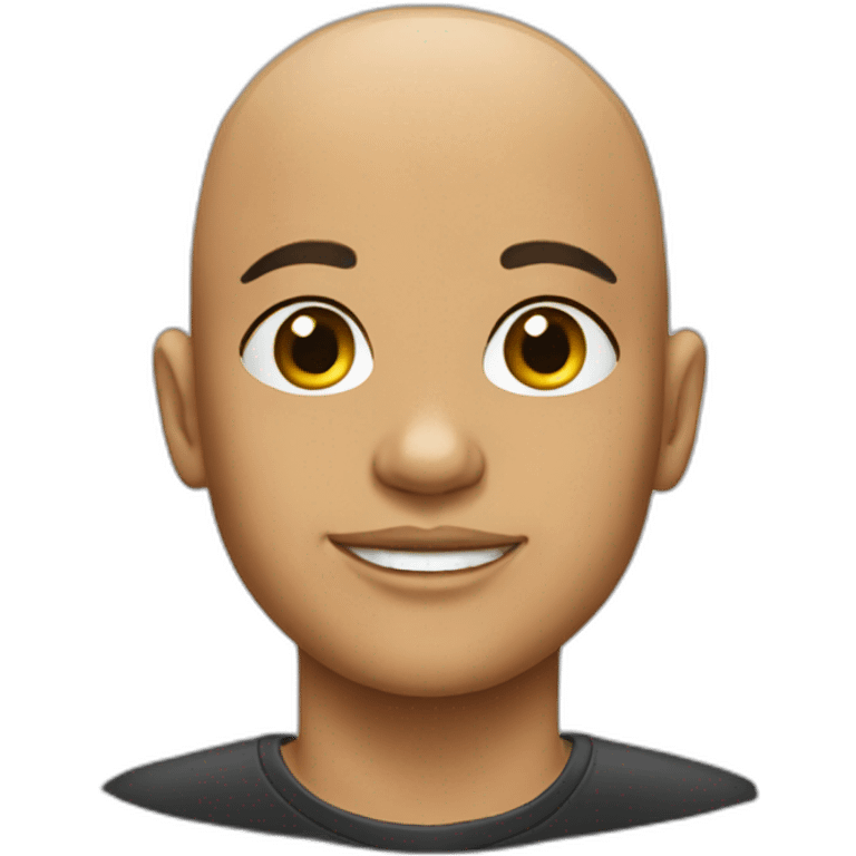 Bald atractive with girl hair black emoji