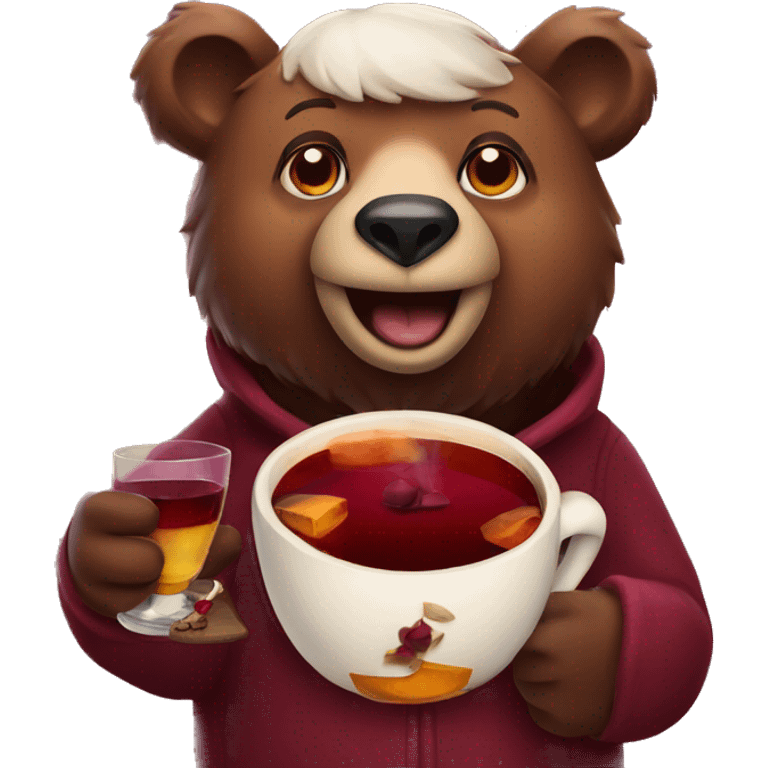 Bear with mulled wine  emoji