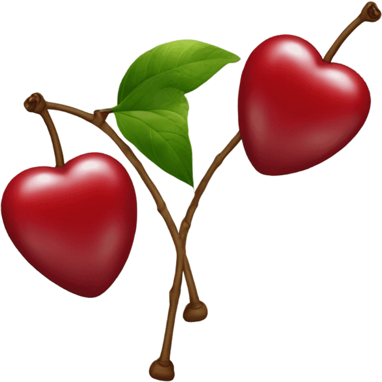 2 cherries shaped like hearts on a stem emoji