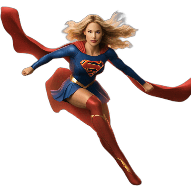 Sexy Supergirl levitation on air from the flash movie 2023 realistic emoji