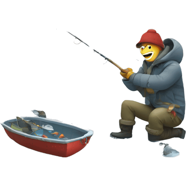 winter fishing snow emoji