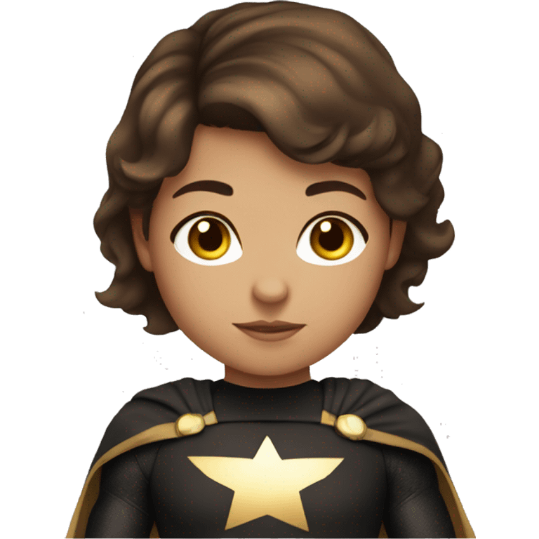 superhero, child, girl, short brown hair, brown eyes, Hispanic, freckles emoji