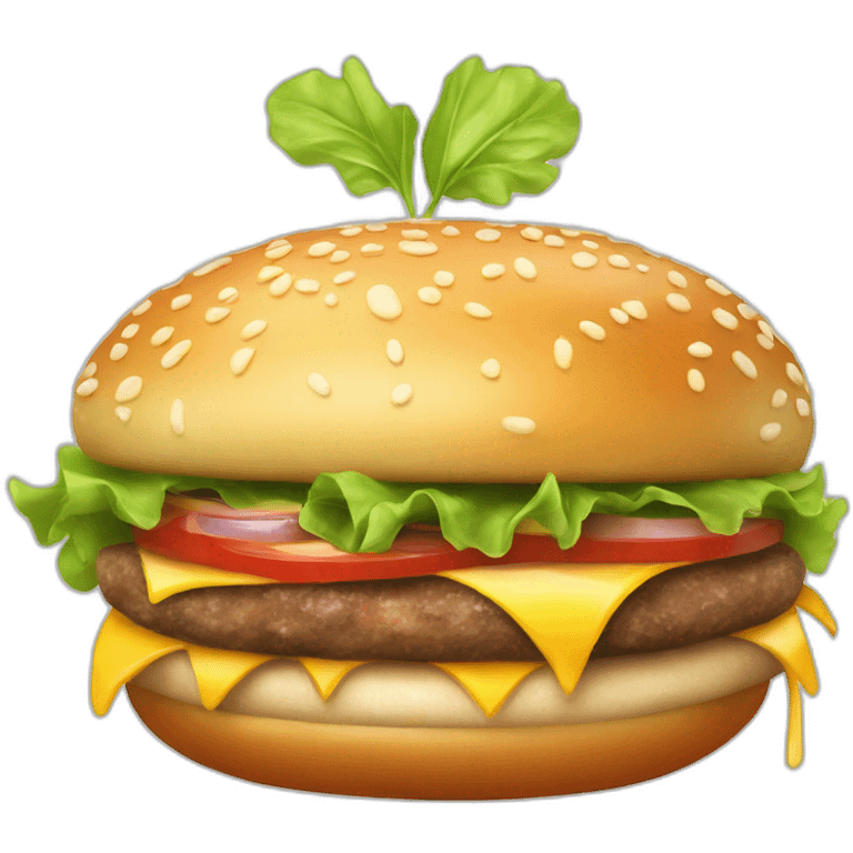 Realistic hamburger illustration on white background emoji