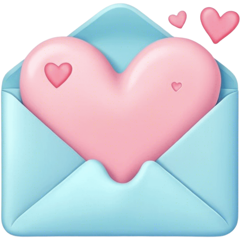 romantic letter with pastel melted hearts emoji