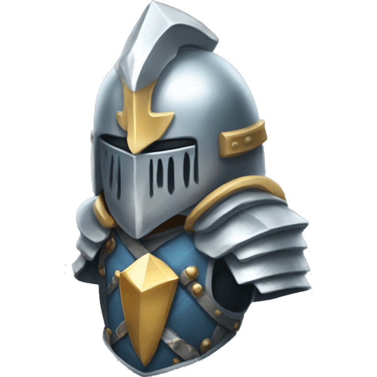 Crystal transparent knight emoji