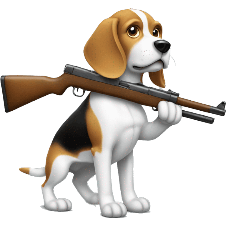 Beagle holding rifle emoji