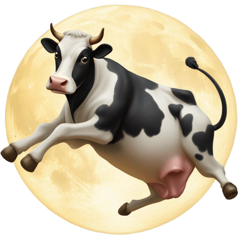 Cow jumps over the moon emoji