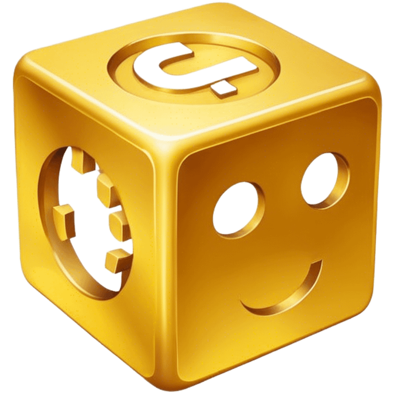 Basic dice shape
Gold color
Plain circle around it emoji