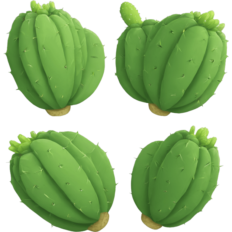 single flat Nopal without pot emoji