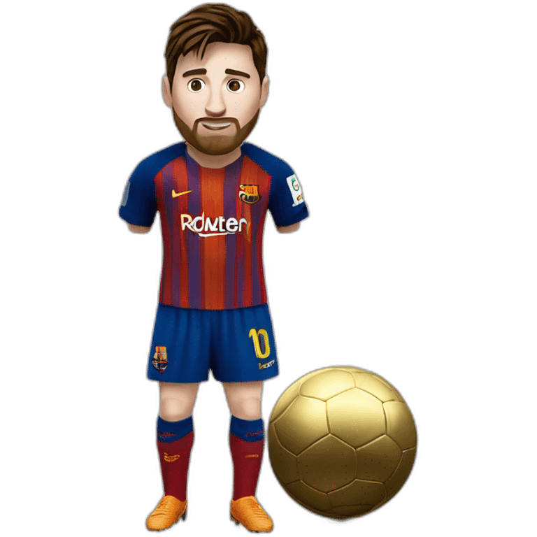 Lionel messi avec le ballon d'or emoji