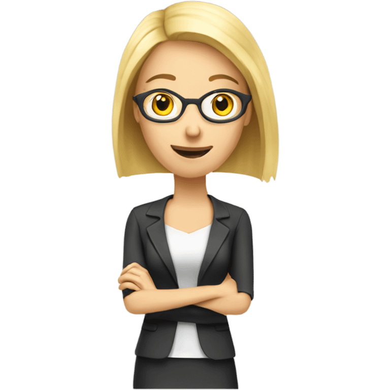 English teacher (woman blond teaching online) emoji