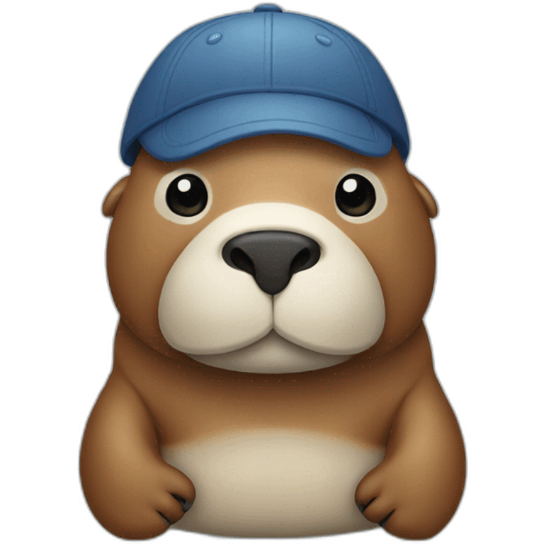 Walrus with overalls and a cap emoji