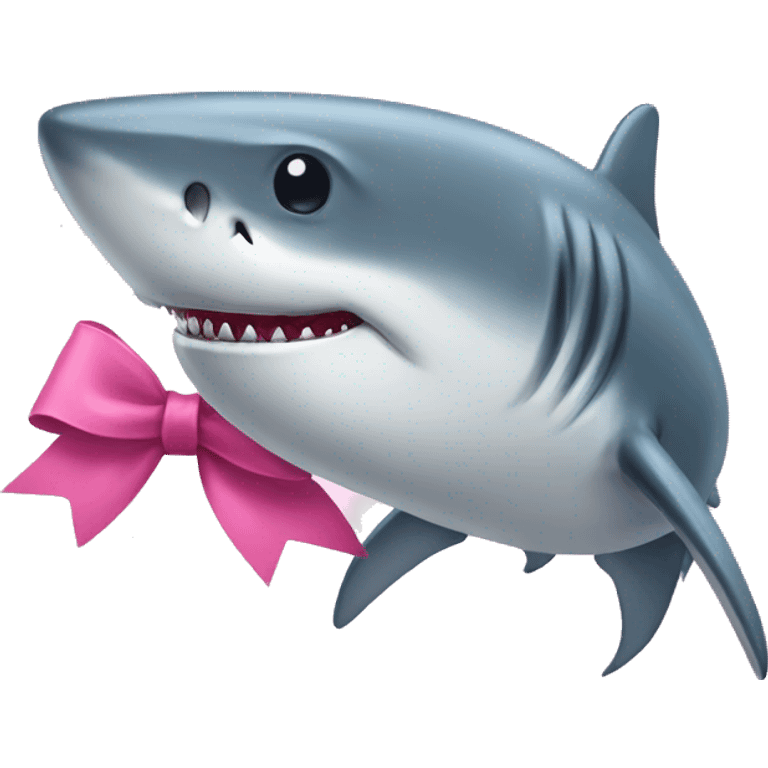 shark pink bow emoji