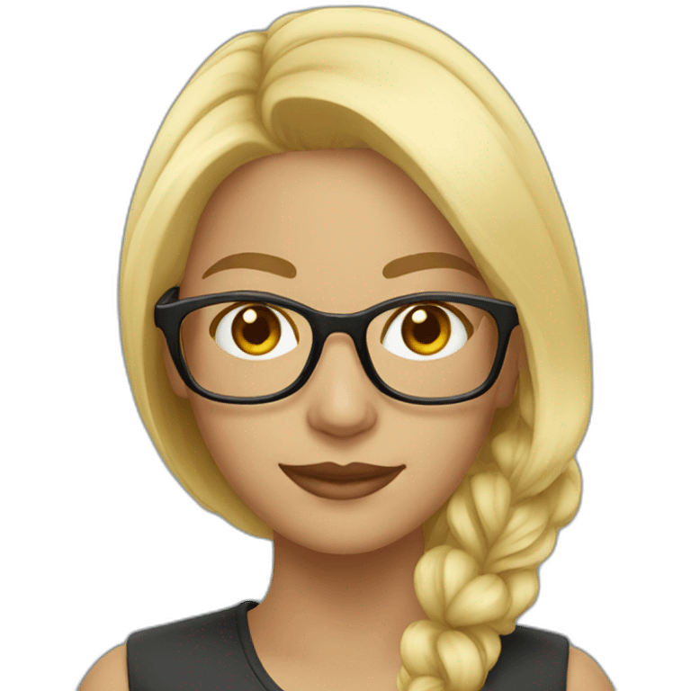 Teacher blonde glasses emoji