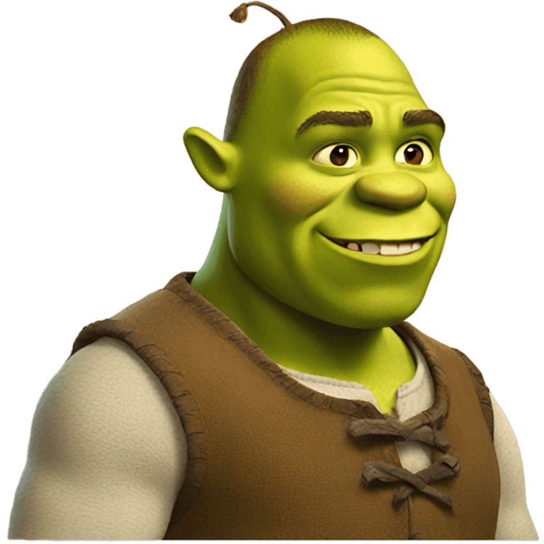 Shrek with apple emoji