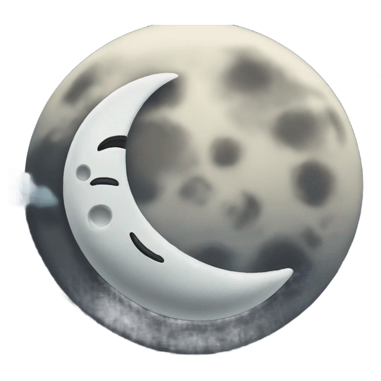 Moon with a croen emoji