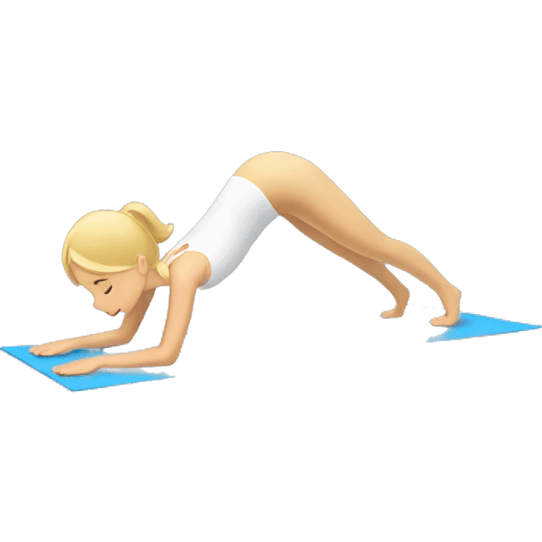 Blonde haired Girl doing downward dog emoji