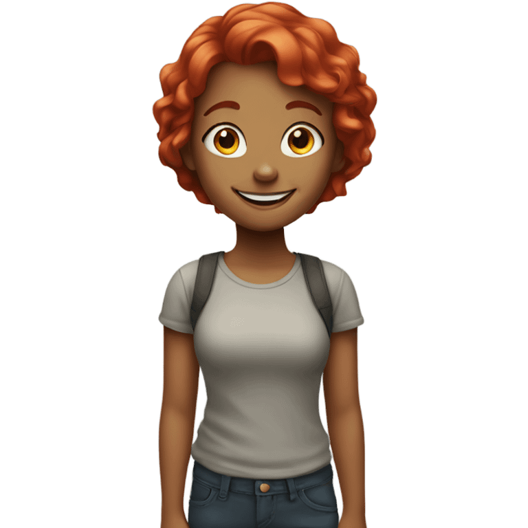 smiling girl with red hair emoji