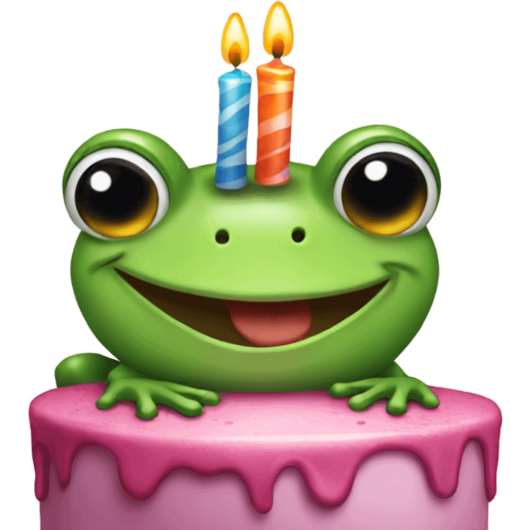 Frog celebrating birthday emoji