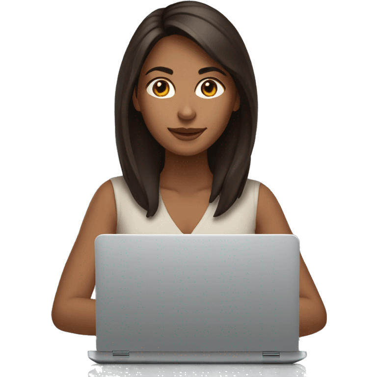 brunette on a laptop emoji