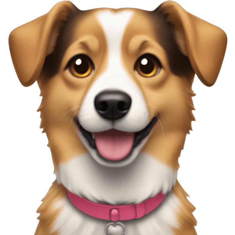 dog corgi with brunette girl emoji