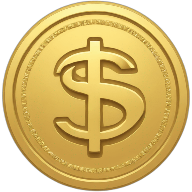 a flat golden coin with dollar sign emoji