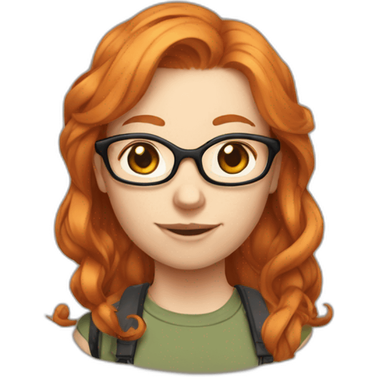 Gamergirl Ginger Hair glasses emoji